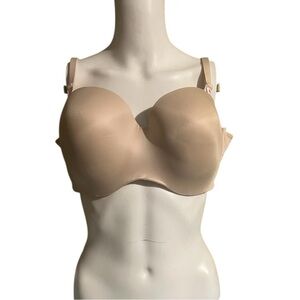 Victoria's Secret Bra Body by Victoria Strapless Lined Underwire Light Beige 42C